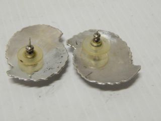 FOSSIL AMMONITE ANTIQUE VINTAGE MEXICAN STERLING SILVER EARRINGS MEXICO 4