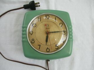Vintage Antique Warren Telechron Art Deco Wall Clock Spartan Trailer