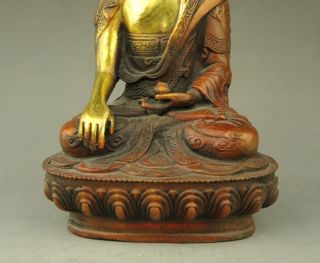 Tibet Brass Buddhist Temple Shakyamuni Joss Sakyamuni Buddha Bowl Statue e02 2
