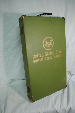 Vintage Uss United States Steel Green Siding Salesman Sample Display Briefcase