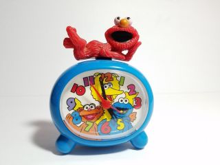 Elmo Sesame Street Alarm Clock Analog Bell Alarm Vintage 90s Jim Henson Designs