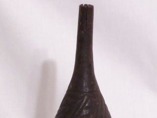 Rare Very old Kuba ornately carved wooden medicinal Clyster or enema tube 3