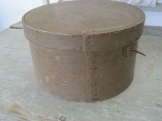 19th Century Primitive Old Brown Paint Wood Bail Handled Pantry Box American 7