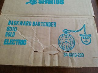 Vintage Spartus Bar is Open/Closed Backward Bartender electric wall clock 2