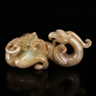 Exquisite Chinese jade,  Hetian jade,  old jade,  dragon and phoenix ornaments 339 3