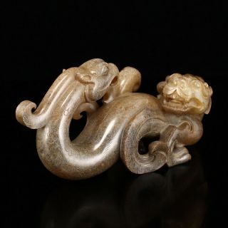 Exquisite Chinese jade,  Hetian jade,  old jade,  dragon and phoenix ornaments 339 4