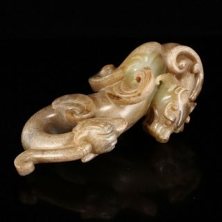 Exquisite Chinese jade,  Hetian jade,  old jade,  dragon and phoenix ornaments 339 7