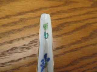 EXCLNT ANTIQUE CHINESE PORCELAIN SPOON LILY IRIS NYONYAWARE STRAITS PERANAKAN L8 5