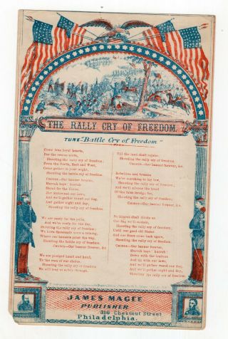 Color Illustrated Civil War Song,  The Battle Cry Of Freedom