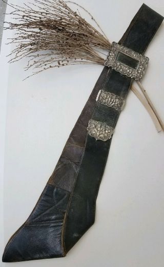 Antique Scottish Scotland British Cross Sword Belt Harness Aaa
