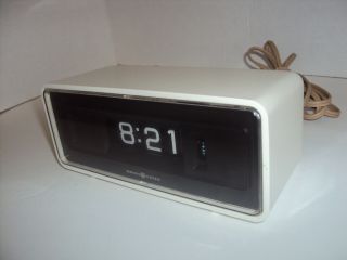 Vintage General Electric Rolling Flip Clock Alarm Ge Mid Century Mcm White