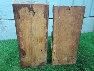 PAIR: MID 19thC GOTHIC WOODEN OAK LION HEAD CORBELS c1840s 6