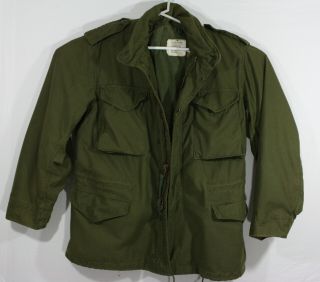 Vintage 1973 Alpha Industries Vietnam War Era M65 Military Jacket Mens Size Med 2
