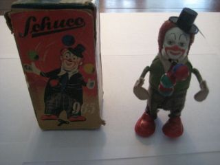 Antique Schuco US Zone German wind up Clown Juggler (965) 2