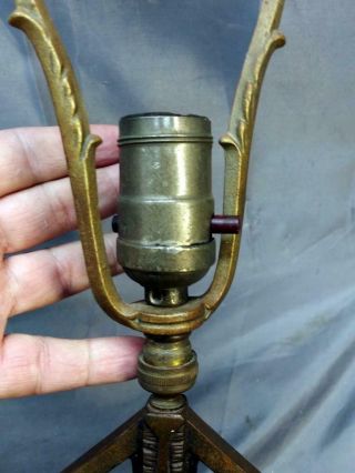 Antique Old Art Deco Cast Iron Table Lamp Light Fixture by Hubley 3