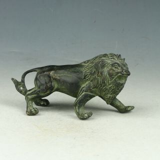 Chinese Exquisite Bronze Handwork Carved Lion Statue Gl2076