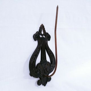 Cast Iron Receipt Holder Black Bill Note Wall Mount Hanging Spike Hook Vintage