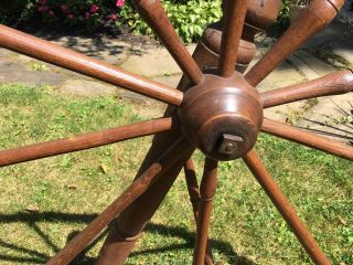 Large Handmade Antique Spinning Wheel 3