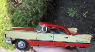 Vintage SEDAN DeVILLE Cadillac Yonezawa ? Japan Friction Tin Toy Car 8