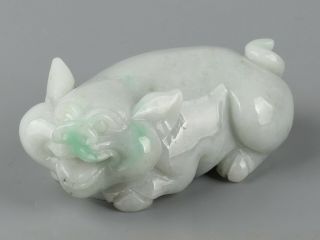 Chinese Exquisite Hand - Carved Jadeite Jade Pig Statue