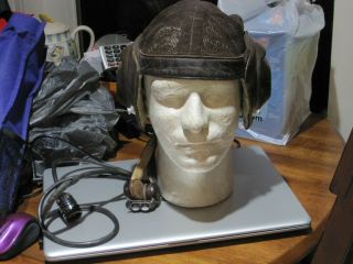 Wwii German Luftwaffe Summer Flight Mesh Helmet W/electronics