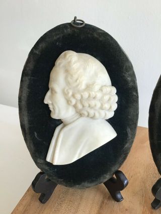 Grand Tour Alabaster Profile Relief Rousseau,  Turn Of The Century