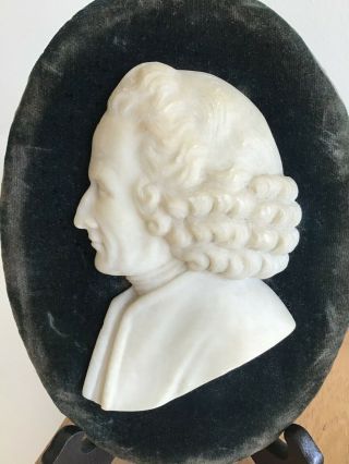 GRAND TOUR Alabaster Profile Relief ROUSSEAU,  Turn of the Century 2