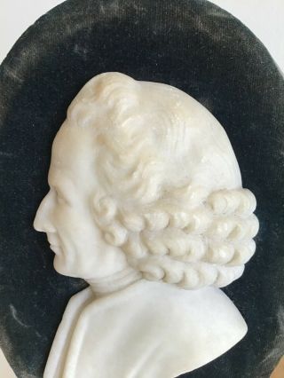 GRAND TOUR Alabaster Profile Relief ROUSSEAU,  Turn of the Century 3