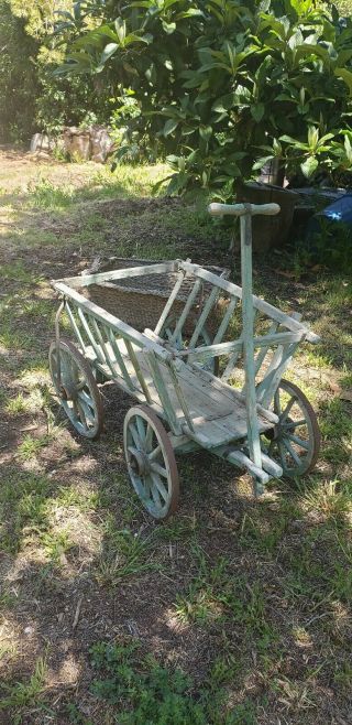 Vintage Wooden Goat Cart Wagon