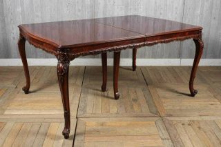 Mahogany Dining Table W 1 Leaf Rococo Style