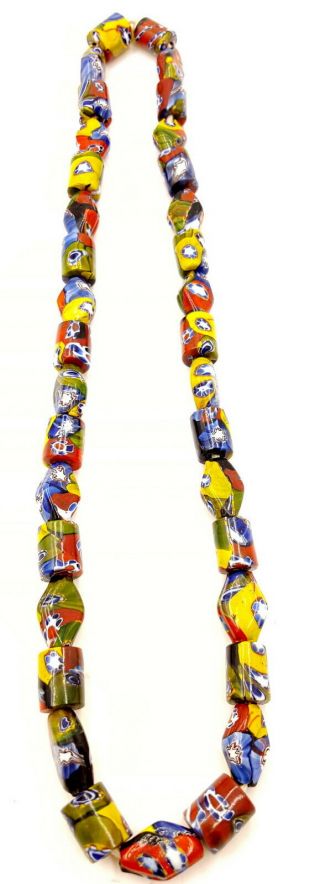 Vintage African Trade Millefiori Glass Beads Necklace