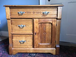 Antique Nightstand Table With Drawers