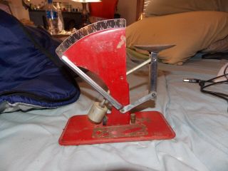 Vintage Red Metal Egg Scale