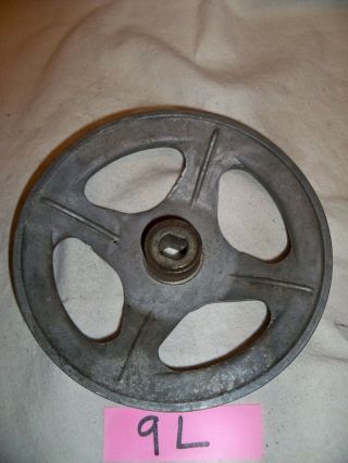 Vintage Cast Aluminum V Belt Wheel Pulley Gear Industrial Steampunk 6 1/4 "