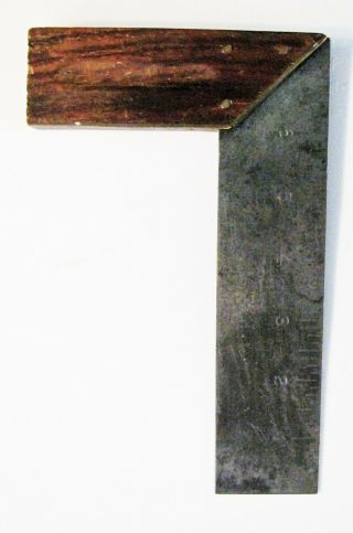 Bookbinding Tool 90 Degree L - Square Mkd Worth Brass Lined 6 Inch Very Old Patina