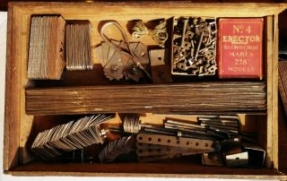 1914 - 16 VINTAGE A.  C.  GILBERT CO.  MYSTO MFG.  ERECTOR SET NO.  4,  SET 2 4