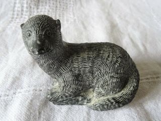 Inuit Eskimo Hand Carved Stone Otter