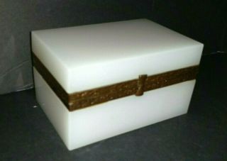 Antique French White Opaline Glass Ormolu Casket Box
