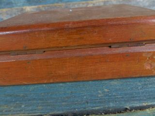 old vintage antique gold apothecary scale weights wood box 3