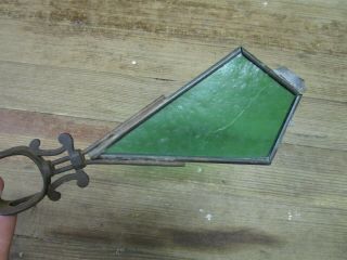 Antique Kite Tail LIghtning Rod Farm Barn Arrow Pointer Green Glass NR 4