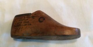 Antique Infant Shoe Mold Left Foot Stewart & Potter
