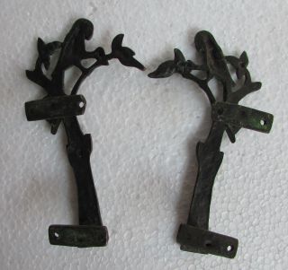 Vintage Style Rare Bird On Tree Metal Brass Handcrafted Door Handle Pulls 5