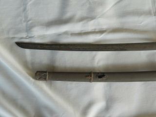 World War II Japanese Naval/Army (?) Samurai Sword with Steel Scabbard 4
