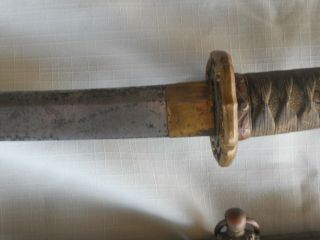 World War II Japanese Naval/Army (?) Samurai Sword with Steel Scabbard 6