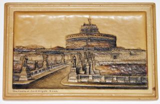 Ivorex Rare The Castle Of Saint Angelo Rome Antique Osborne Vtg Plaque