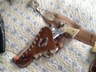 Nicolas stallion 38 western cap guns and leather holster set 1950s this is a toy 3