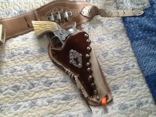 Nicolas stallion 38 western cap guns and leather holster set 1950s this is a toy 4