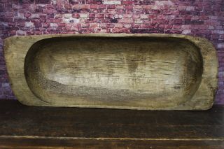 Antique Primitive Wood Trencher Dough Bowl 43  X 17  X 7  211