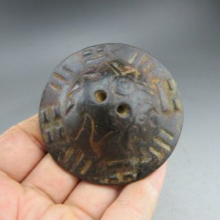 China,  Liaoning,  Jade,  Hongshan Culture,  Black Magnet,  Ufo,  Pendant Z780