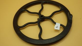 Antique 12 1/2 " Old Industrial Fancy Pulley Cast Iron Steam Punk Decor 6